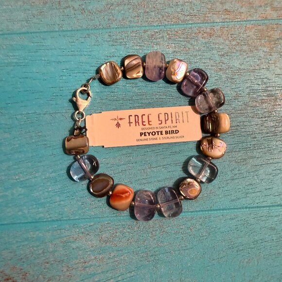 NEW Peyote Bird Free Spirit Gemstone Mix Beads Bracelet Earth Tones Iridescent - Picture 4 of 5